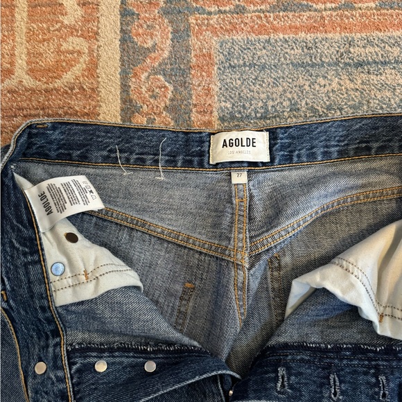 Agolde Riley Straight Jeans. Ripped in Frequency - Picture 5 of 7